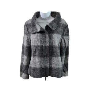 Talbot Blazer Jacket Gray Wool Blend Full Zipper Lined Women's Size 14